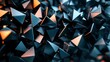 © Jojo - 3D render of angular geometric shapes with metallic textures against a dark background