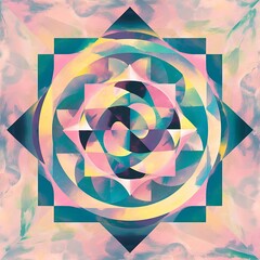 Wall Mural - Abstract pastel colors geometrical background