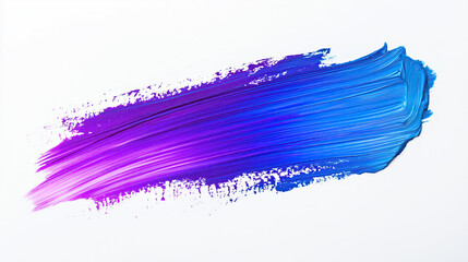 Wall Mural - one single purple and blue gradient abstract smear smudge brush stroke isolated on white background