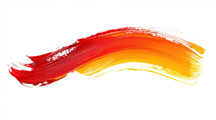 Wall Mural - one single orange and red gradient abstract smear smudge brush stroke isolated on white background