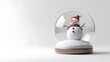 © Keattipoom - Minimalistic 3D Render of Snow Globe with Snowman Inside on White Background - Side View