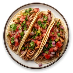 Delicious pulled pork tacos with fresh salsa and cilantro garnish