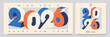 © Gkpartner - Happy new year 2026 with number on art wall concept. Happy new year 2026 modern art banner template