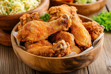 Canvas Print - People Eating Fried Chicken