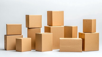 Stacks of cardboard boxes signal a busy day of packaging and shipment.