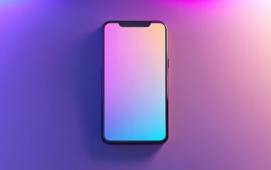 Glassmorphism smartphone screen, neon highlights, modern UI, 3D illustration
