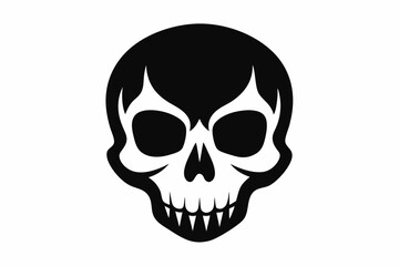 Wall Mural - skull illustration vector silhouette, icon style