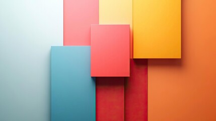 a vibrant composition of geometric shapes in varied colors, creating a modern and dynamic visual for