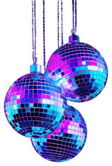 Poster - A neon disco balls lighting purple night.