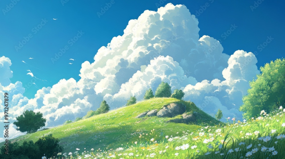 Vast Blue Sky with Fluffy White Clouds - High Resolution Landscape ...