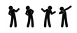 © north100 - stick figure human silhouette, icon person, people standing, poses and gestures stickmen