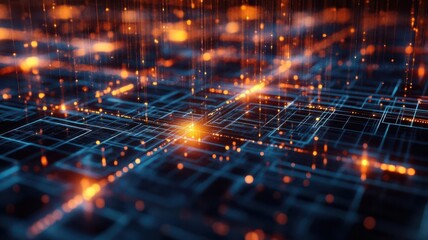 Abstract 3D grid representing a website s architecture, backend development visualization, digital infrastructure