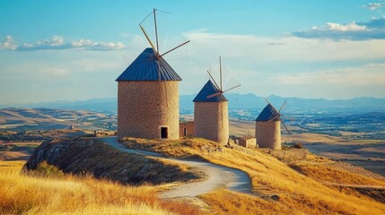 Wall Mural - Electric windmills in Zaragoza