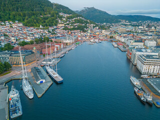 Fishing village in Bergen, nature, sea, boat landscapes day and night photos