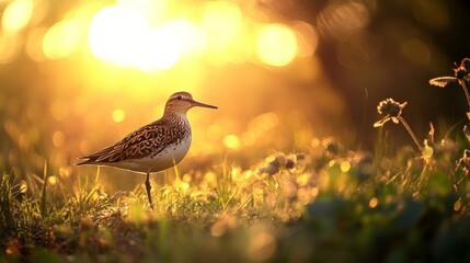 Wall Mural - Snipe in natural habitat.