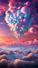 Poster - Colorful balloons float high