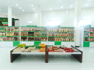 shelf in minimart and supermarket. Condiment shelf product in Supermarket.