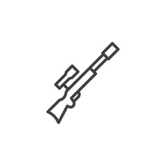 Wall Mural - Sniper Rifle line icon