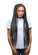© Krakenimages.com - Young braided hair african american girl over isolated background depressed and worry for distress, crying angry and afraid. Sad expression.