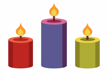 Canvas Print - Candle cartoon set vector illustration