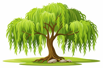 Poster - vector illustration of a tree built from triangular shapes