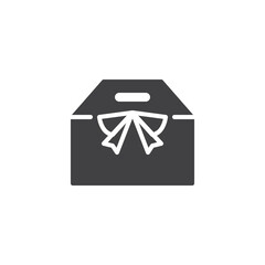 Poster - A gift box with a handle on top vector icon