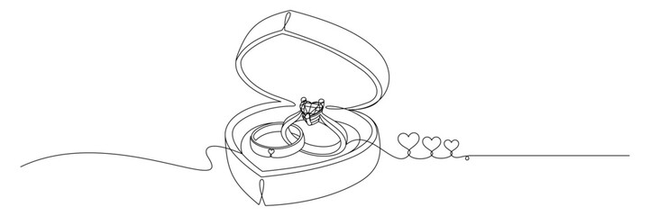 Canvas Print - wedding ring outline illustra...