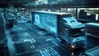 © Heng Heng - AI Stock - Futuristic digital interface showcasing advanced technology for efficient freight,logistics,and shipping Displays data-driven solutions for streamlining transportation,cargo management.