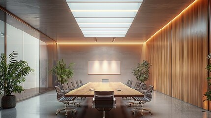 Wall Mural - Interior design a perspective of a modern meeting for business. AI generate illustration