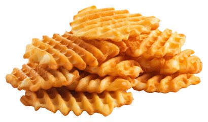 Wall Mural - PNG Waffle fries food white background breakfast.