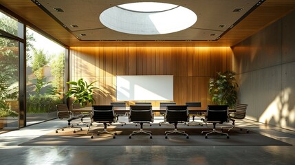 Wall Mural - Interior design a perspective of a modern meeting for business. AI generate illustration