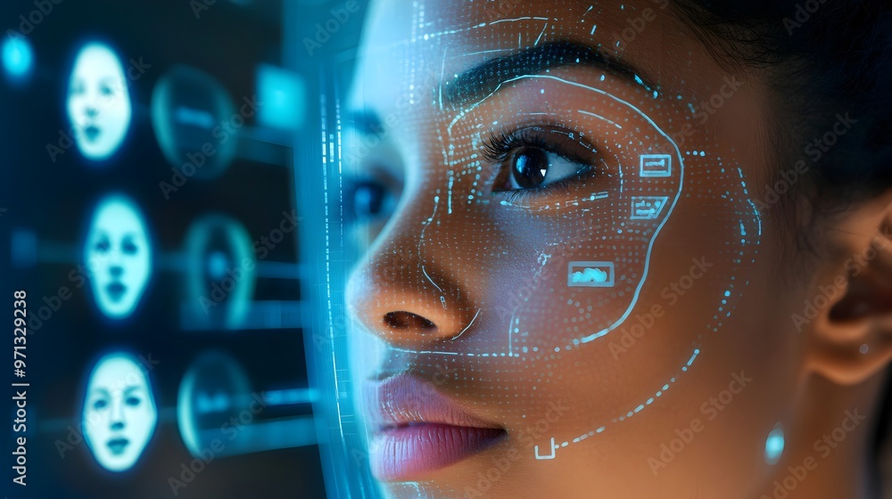 Digital Twin Interface with Futuristic Facial Biometric Scanning and ...