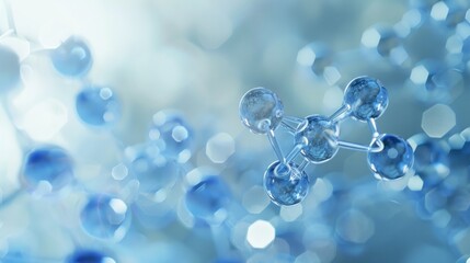 Wall Mural - Abstract Molecular Structure in Blue Hues