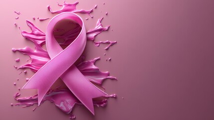 Pink Ribbon Awareness  Support  Hope  Breast Cancer Symbol   Liquid Splash