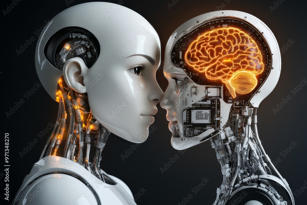 Illustration Stock Neural interface exoskeleton digital circuitry ...