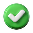 © moderndg9 - 3D Green tick icon illustration png, tick, right, pop tick icon