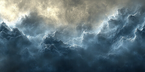 Poster - Abstract cloudscape with  blue and gray hues.