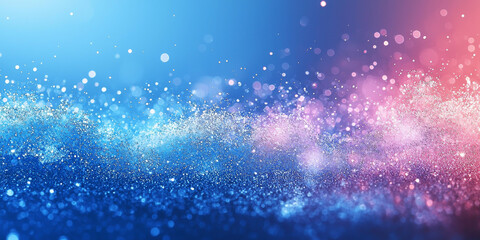 Poster - Sparkling blue and pink glitter background with bokeh effect.