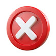 © moderndg9 - 3D red cross X sign  illustration png, error, fail, don't, icon