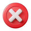© moderndg9 - 3D red cross X sign  illustration png, error, fail, don't, icon