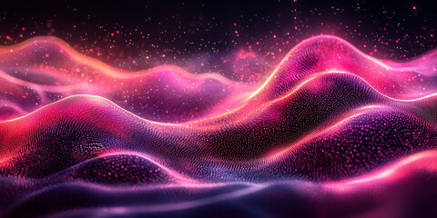 Wall Mural - Abstract pink and orange wavy background.