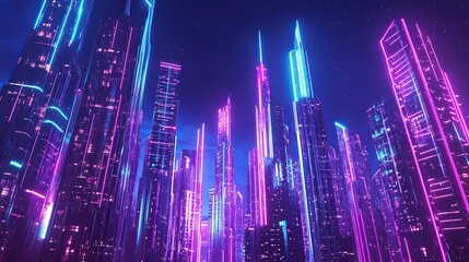 Canvas Print - Neon Cityscape