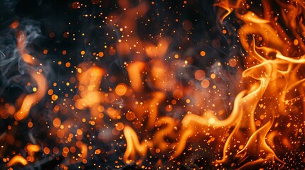 Wall Mural - Abstract Image of Orange Flames and Sparks