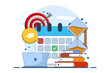 © FAHMI  - Concept of learning program, study plan, class schedule. course plan schedule. organize personal study plan at university. Vector illustration in flat design for web banner.
