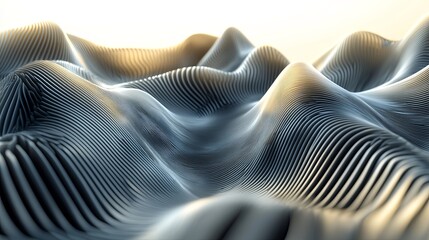 Canvas Print - Abstract Wavy Metal Surface