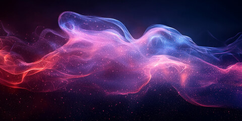 Abstract, swirling, luminous, pink, and blue lights.