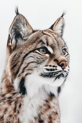 Wall Mural - A cat with a white face and brown fur is staring at the camera. The cat's fur is fluffy and it has a distinctive white patch on its face. The image has a calm and peaceful mood