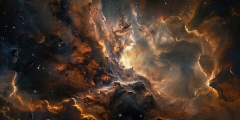 Wall Mural - a beautiful, colorful, and starry sky with a bright yellow sun in the center. the sky is filled with