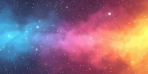 A colorful galaxy with a swirling nebula and bright stars.