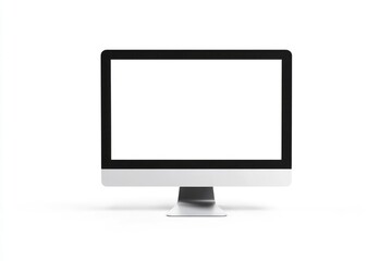 computer with blank white screen isolated on withe background